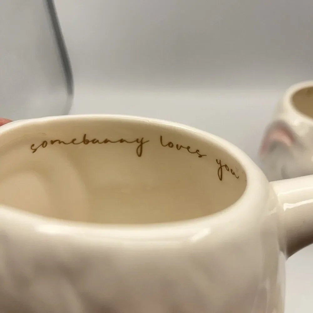2 Williams Sonoma Figural Bunny Rabbit Mug 
